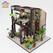 Miniaturowy dom DIY do kawiarni