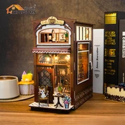 Miniaturowy domek dla lalek Coffee House Book Nook